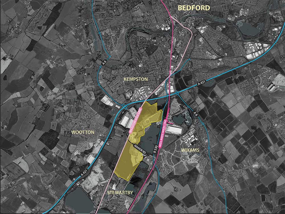 mapa do reino unido mostrando onde a universal studios construirá seu novo megaparque temático em bedford