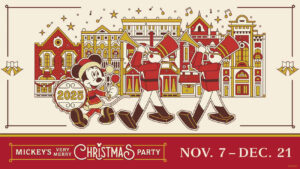 Imagem ilustrativa para divulgação da festa de natal anual Mickey's Very Merry Christmas Party