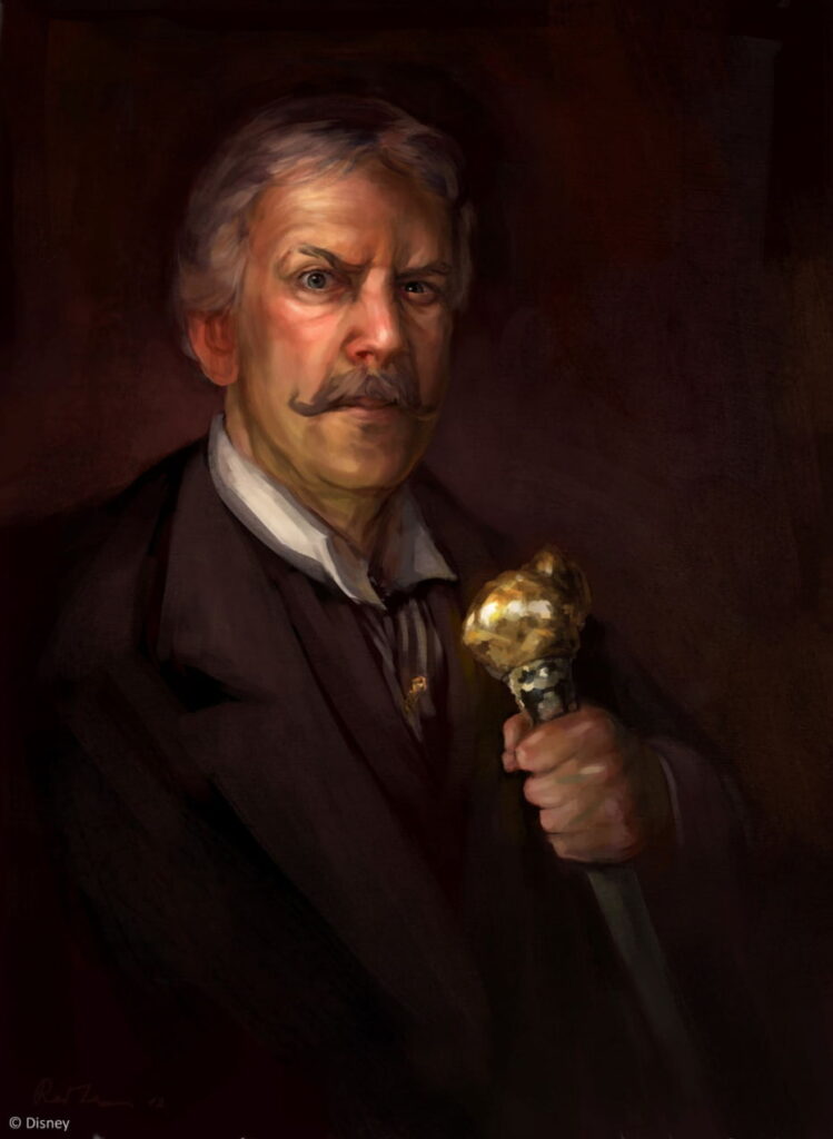 Retrato de barnabas Bullion na Big Thunder Mountain Railroad, montanha russa do parque de diversões Disney's Magic Kingdom em Orlando