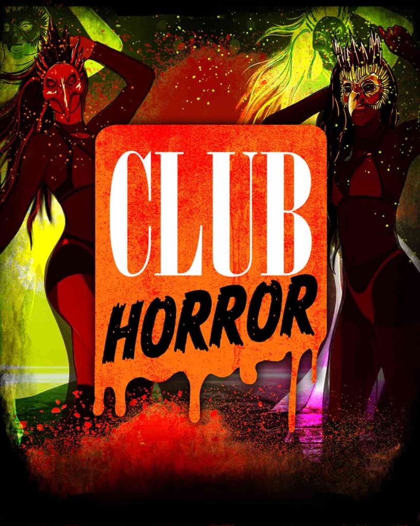 arte de divulgação da experiência de rua Club Horror no Halloween Horror Nights da Universal Orlando 2025