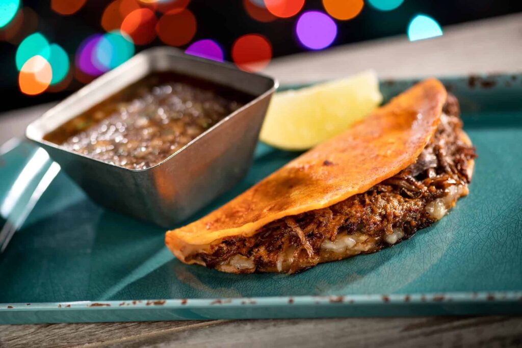 Taco especial da festa natalina Jollywood Nights que acontece no Disney's Hollywood Studios