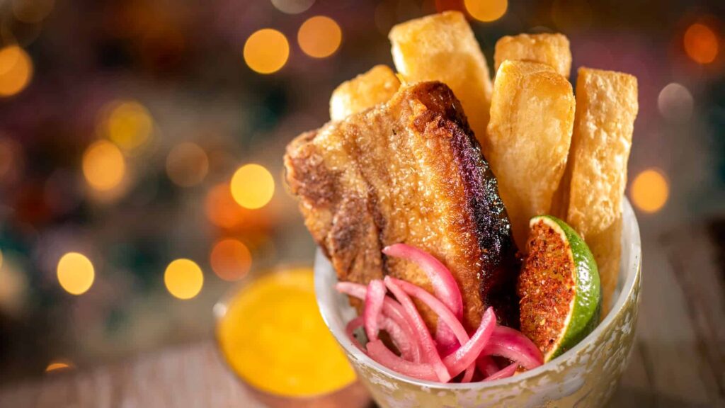 mandioca frita do menu especial da festa natalina Jollywood Nights que acontece no Disney's Hollywood Studios