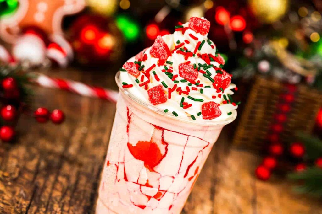 raspadinha de cereja parte do menu especial da festa de natal da Disney que acontece no parque temático Magic Kingdom a Mickey's Very Merry Christmas Party