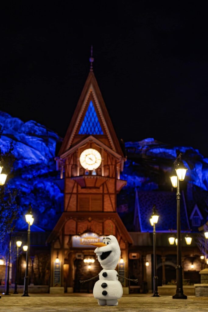Olaf na Land de Frozen na Disneyland Paris