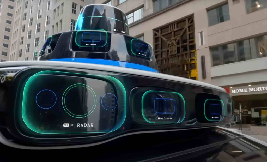 Cameras e radares que integram os carros da frota de taxis autonomos waymo que chegará em orlando