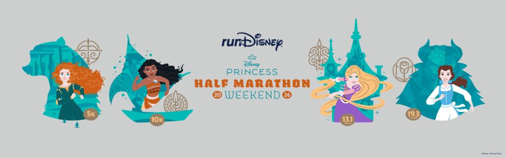 Imagem promocional do evento Princess Half Marathon 2026 da RunDisney
