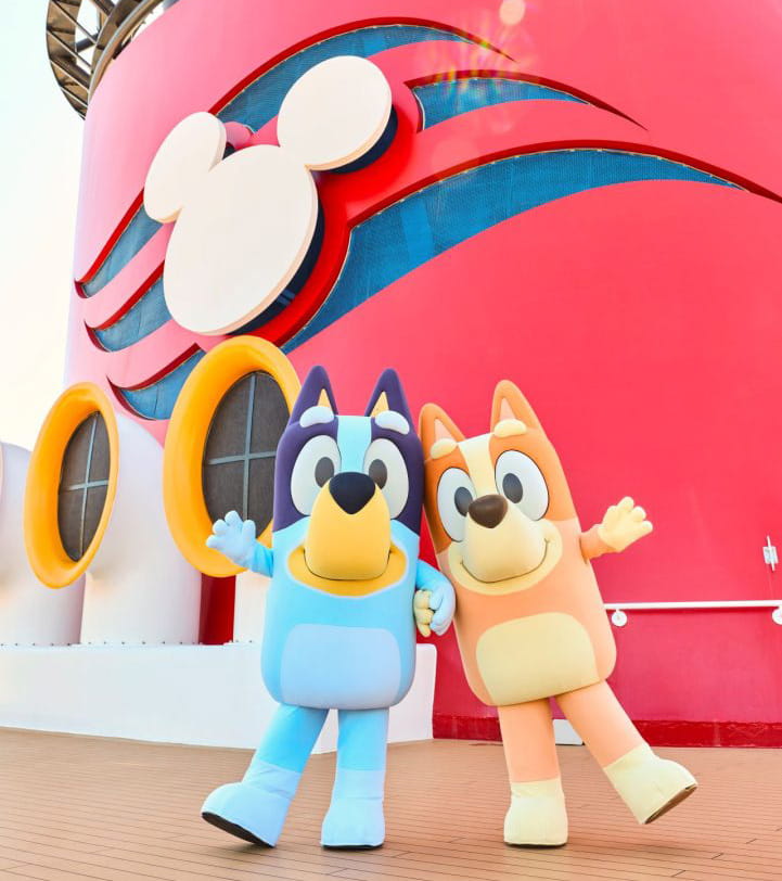 Bluey e Bingo no Disney Cruise Line