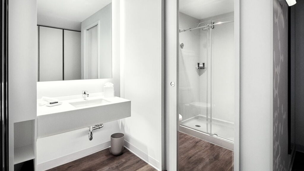 Banheiro da suite do Universal's Aventura Hotel