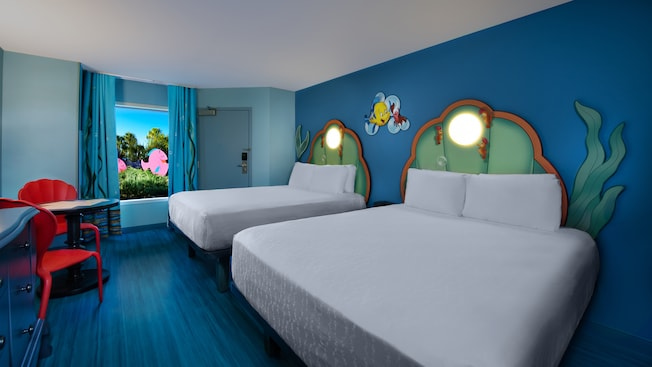 Quarto da Pequena Sereia no hotel Disney's Art of Animation no complexo Walt Disney World Resort em Orlando