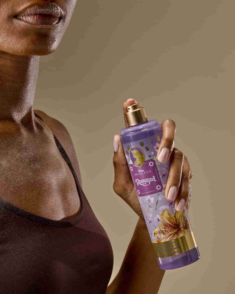 Body Splash da Rapunzel da coleção da Disney com a Bath and Body Works