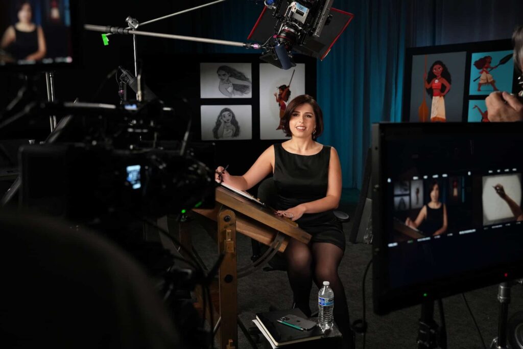 Gravações das imagens para as aulas de desenho que acontecerão na nova atração Magic of Disney Art of Animation que vai inaugurar no parque temático Disney's Hollywood Studios