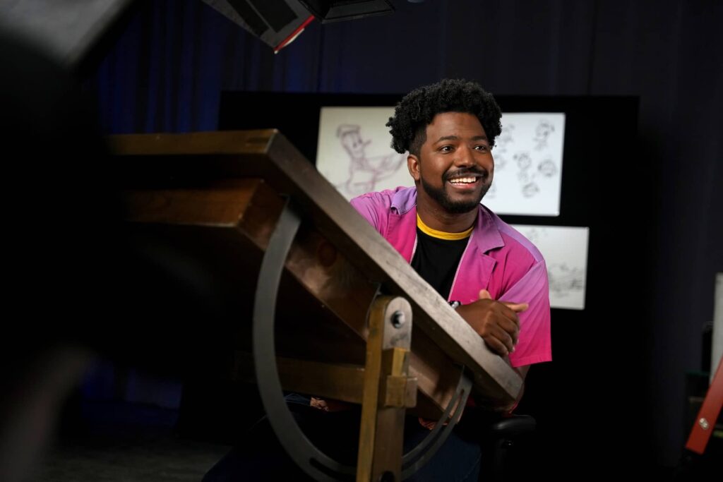 Gravações das imagens para as aulas de desenho que acontecerão na nova atração Magic of Disney Art of Animation que vai inaugurar no parque temático Disney's Hollywood Studios