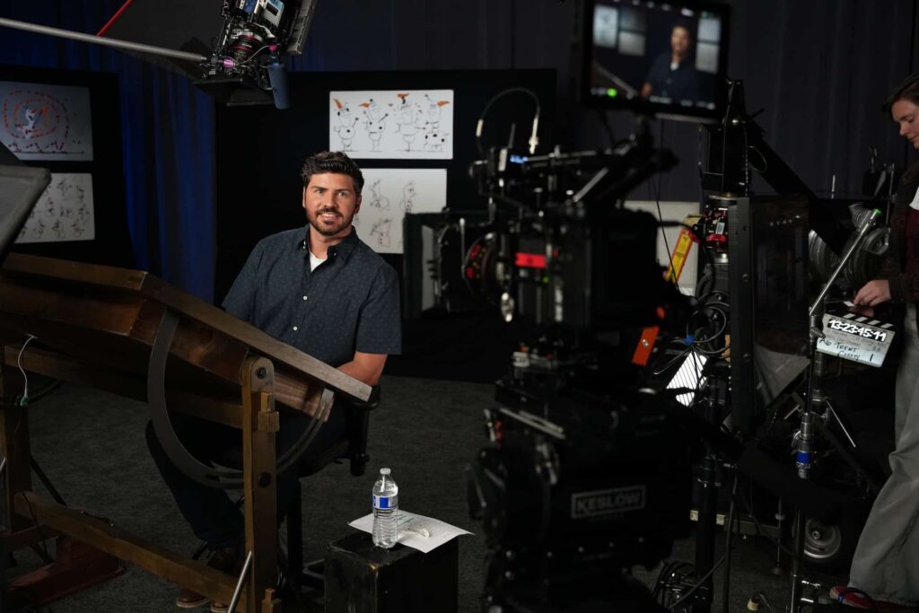 Gravações das imagens para as aulas de desenho que acontecerão na nova atração Magic of Disney Art of Animation que vai inaugurar no parque temático Disney's Hollywood Studios