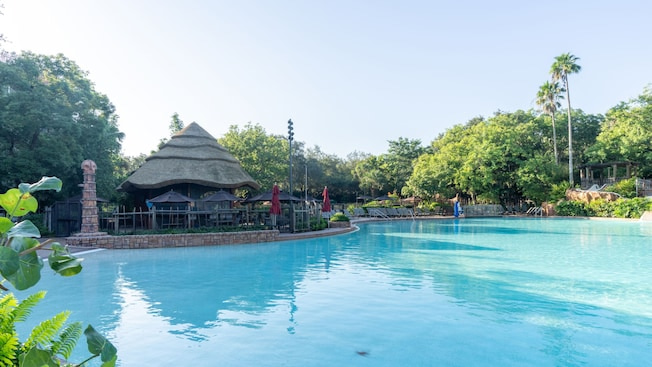 Piscina do Disney's Animal Kingdom Lodge hotel de luxo dentro do Resort Walt Disney World, nas proximidades do parque temático Animal Kingdom