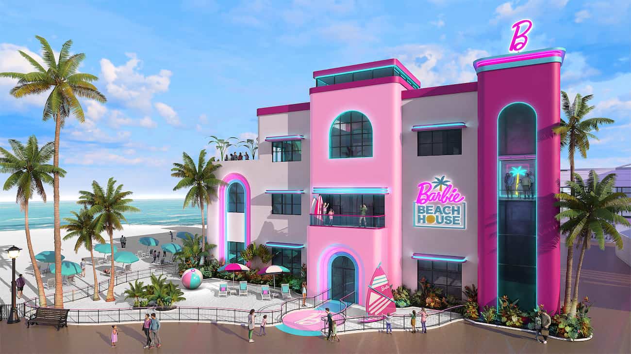 Casa de praia da Barbie que será desenvolvida no futuro parque aquático da Mattel nas proximidades de Orlando