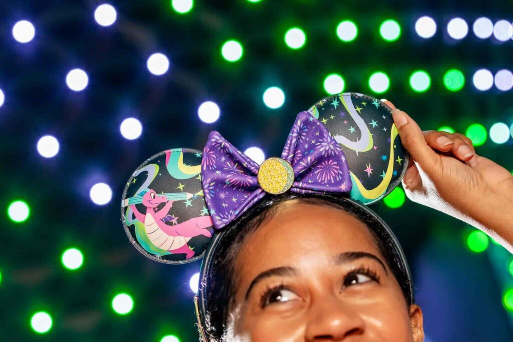orelhinhas comemorativas do figment especiais para o Festival of the Arts que acontece anualmente no Epcot em Walt Disney World Resort
