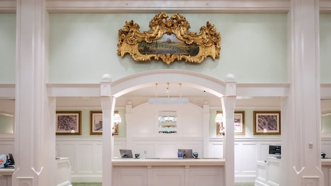 Recepção do Disney's Boardwalk Inn & Villas hotel de luxo dentro do complexo Walt Disney World Resort
