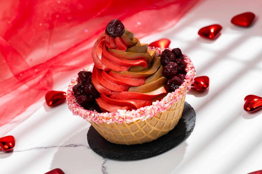 Cupcake especial de Valentine's Day, o dia dos namorados americano