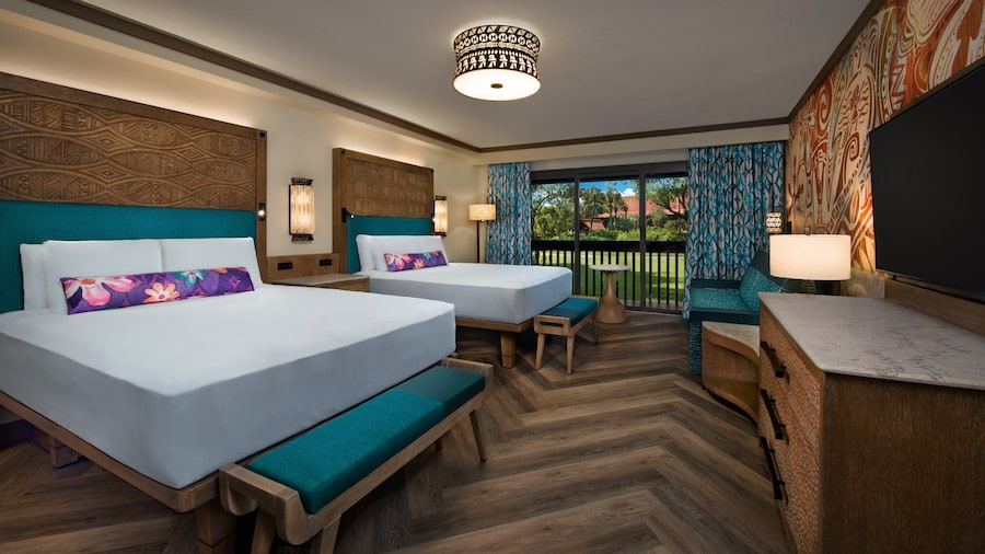 Quarto no Hotel Disney's Polynesian Resort, hotel de luxo com acesso ao monorail em Walt Disney World Resort, na Flórida