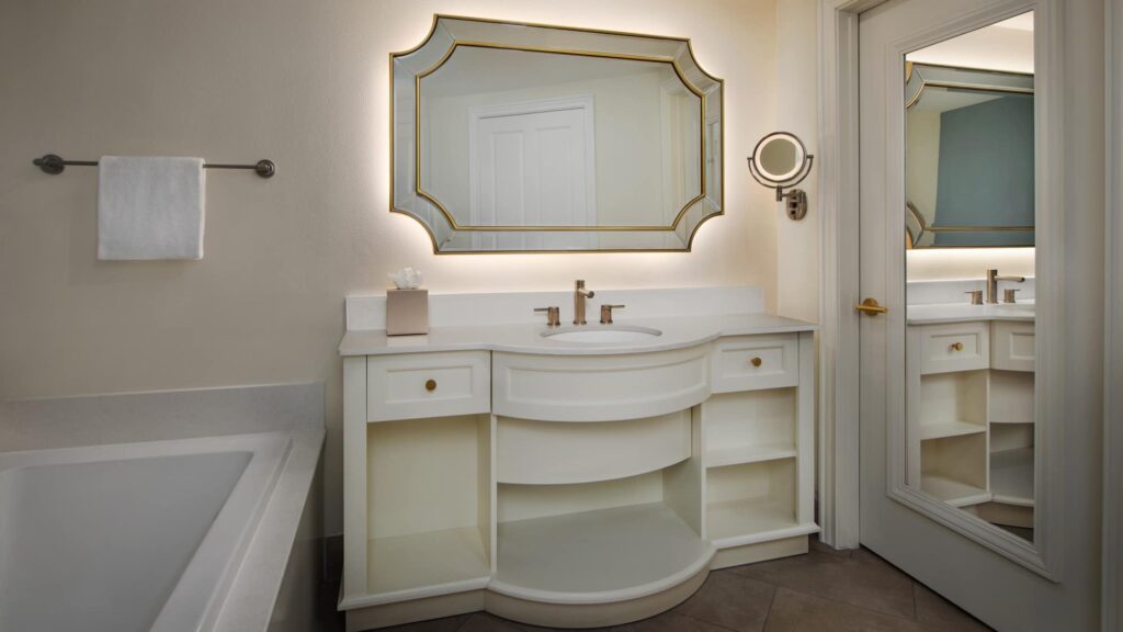 Banheiro do Hotel Saratoga Springs Resort em Walt Disney World Resort em Orlando na Flórida