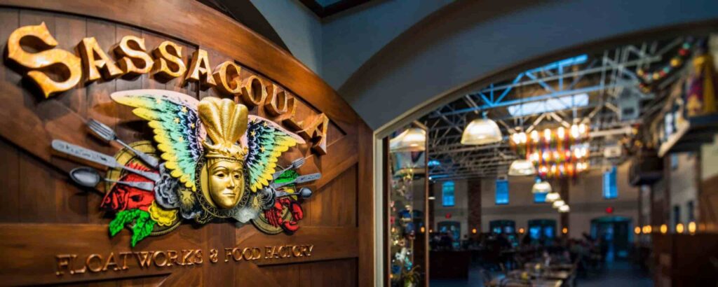 Praça de alimentação do hotel Disney's Port Orleans French Quarter em Walt Disney World Resort