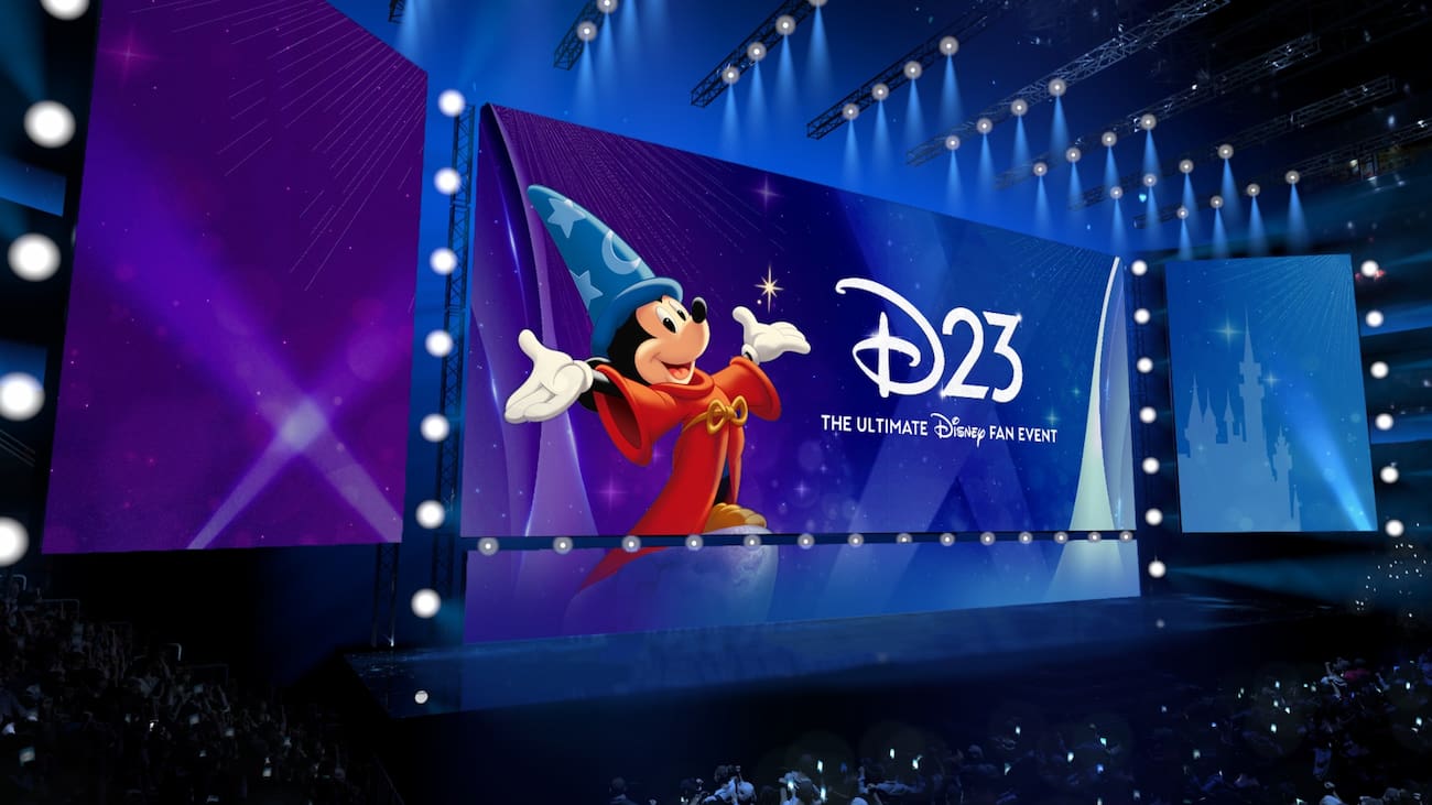Palco da D23, maior evento de fãs da Disney que ocorre na Califórnia a cada dois anos e é onde acontecem anúncios sobre o futuro da empresa, filmes que vem pela frente, atrações e projetos de expansão dos parques, e muito mais