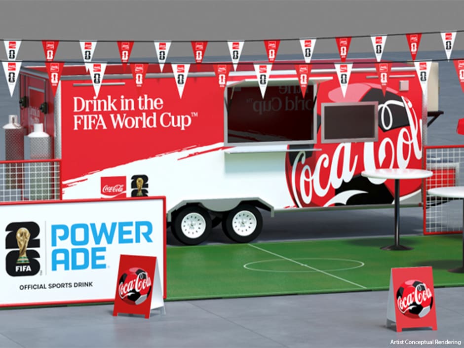 Coca Cola está presente durante as transmissões ao vivo da COPA FIFA 2026 que acontecem no Universal Citywalk