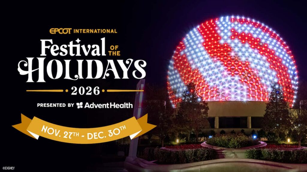 Imagem promocional do Festival of The Holidays no Epcot que celebra o natal no parque