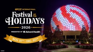 Imagem promocional do Festival of The Holidays no Epcot que celebra o natal no parque