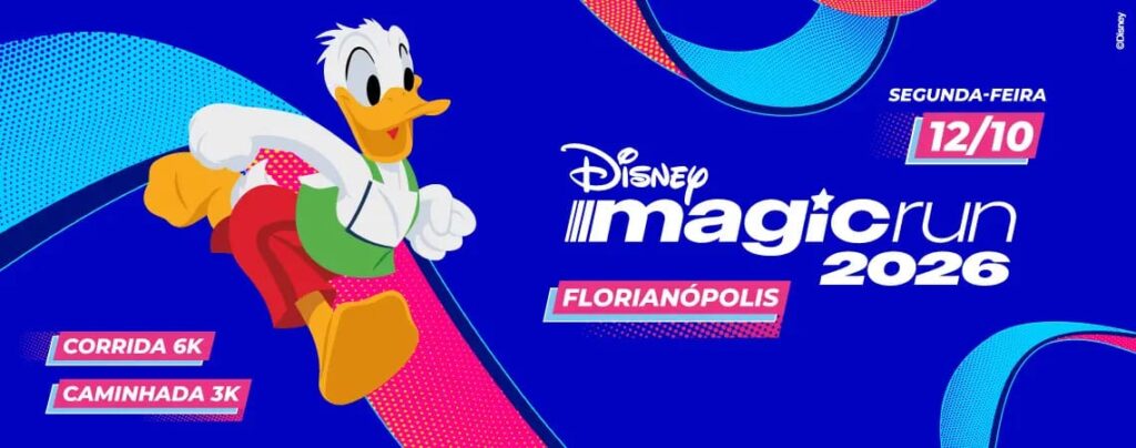 Donald como símbolo da Disney Magic Run 2026 em Florianópolis