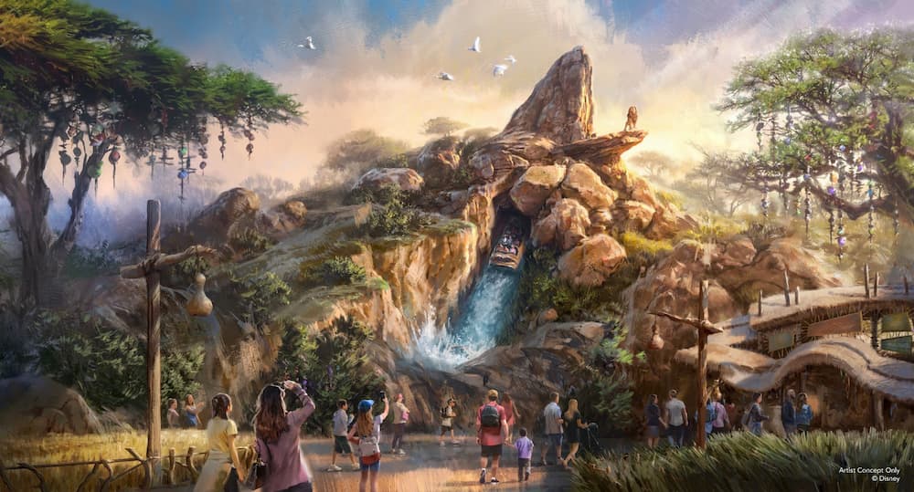 Arte conceitual de como será a nova futura atração do Rei Leão na Disneyland Paris