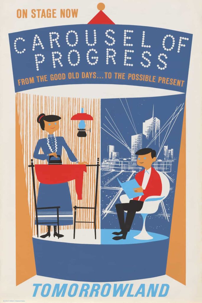 Arte conceitual do novo projeto reimaginado da atração Carousel of Progress