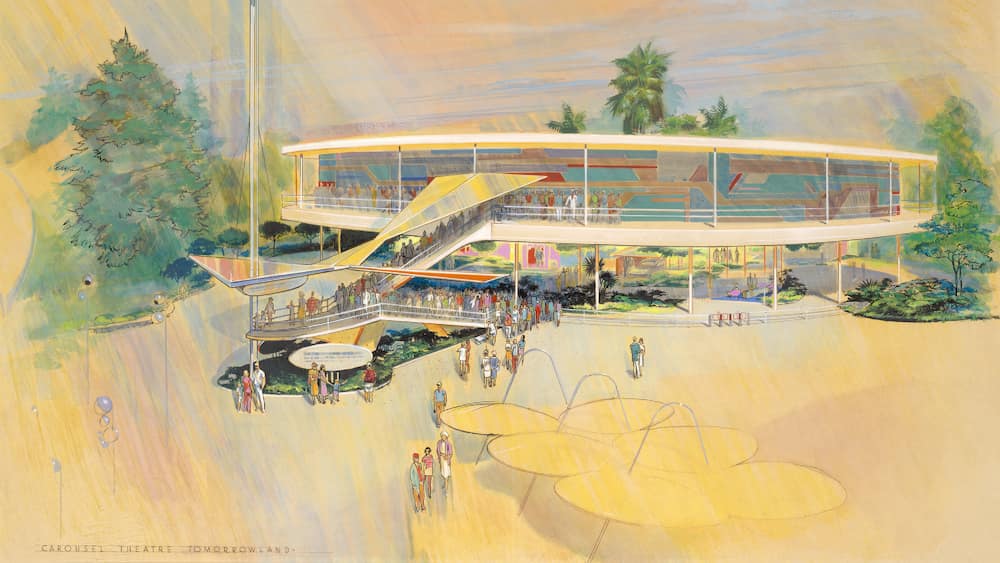 Arte conceitual do novo projeto reimaginado da atração Carousel of Progress