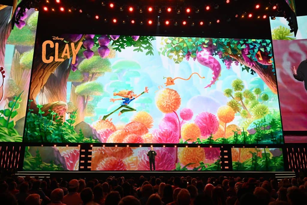 Poster do novo filme da Disney Clay anunciado no palco da D23 2026