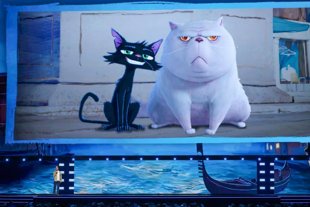 Gatto novo filme é apresentado no palco durante a D23 2026