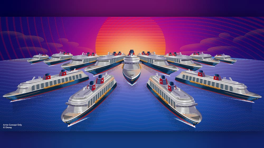 Arte conceitual que mostra quão grande será a expansão da Disney Cruise Line nos próximos anos