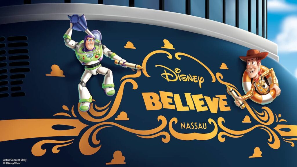 Woody e Buzz estão presentes no Disney Believe, novo navio da Disney Cruise Line