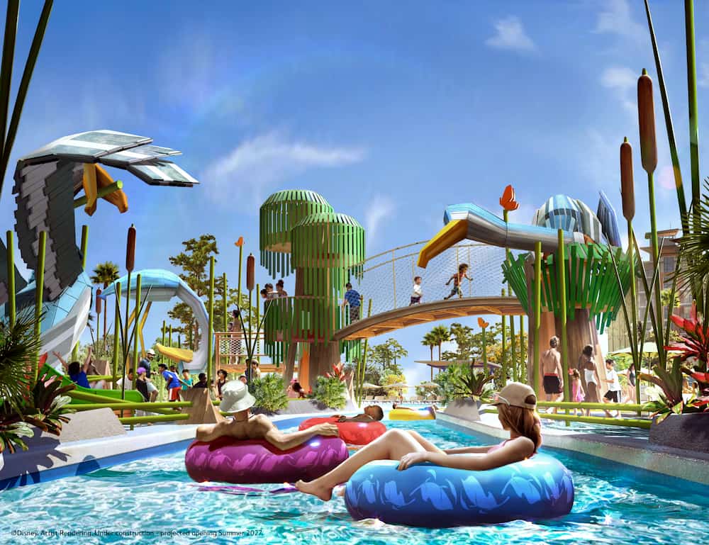 Arte conceitual do Wetlands no novo futuro hotel da Disney que inaugura em 2027 o Disney Lakeshore Lodge