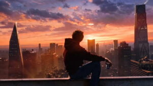 Tom Holland como Peter Parker, o homem Aranha no novo filme Homem Aranha Um Novo Dia filmado primariamente na cidade de Nova York