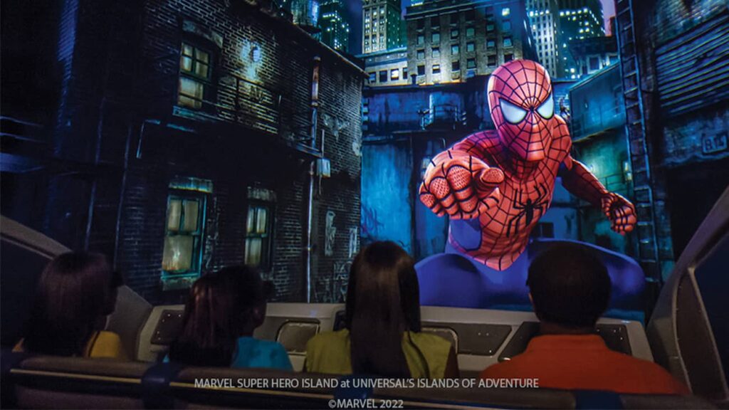 Atração do Homem Aranha - The Amazing Adventures of Spider Man no parque temático Islands of Adventure no Universal Orlando Resort