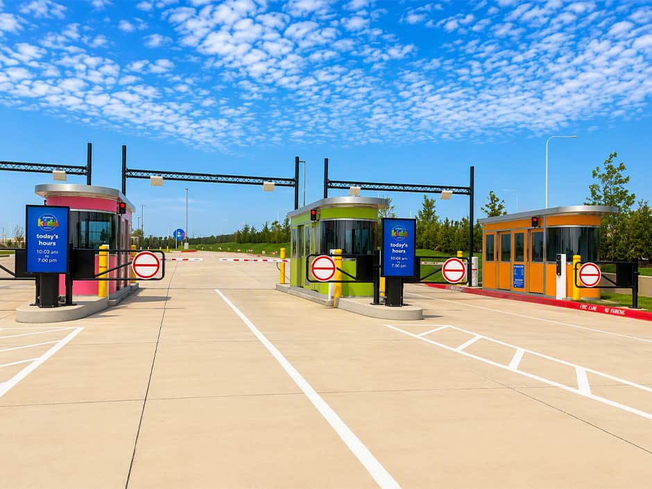 Estacionamento do Universal Kids Resort no Texas
