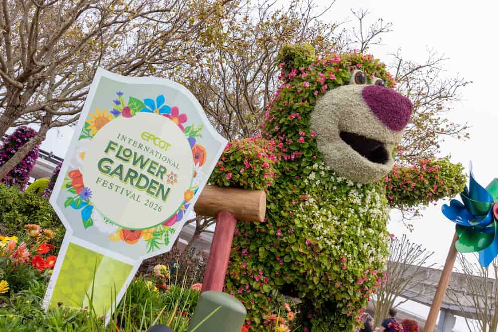 Topiaria do Lotso no Epcot durante o Flower e Garden Festival