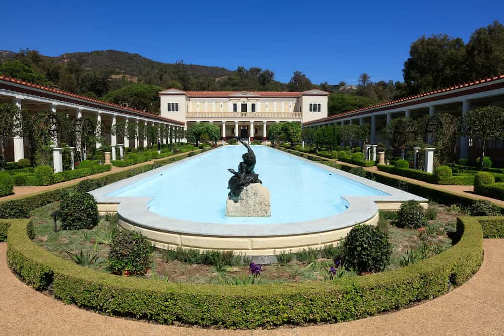 Jardim do Getty Villa, um dos passeios grátis em Los Angeles