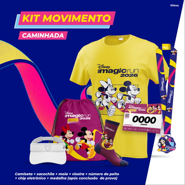Kit da corrida Disney Magic Run em São Paulo 2026