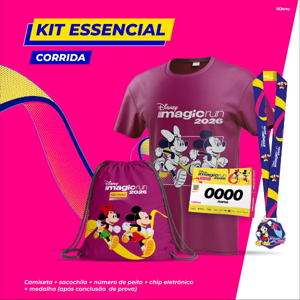 Kit da corrida Disney Magic Run em São Paulo 2026