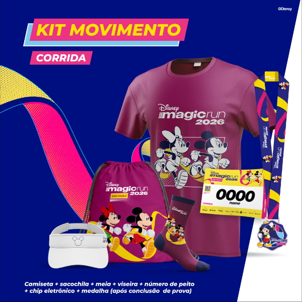Kit da corrida Disney Magic Run em São Paulo 2026