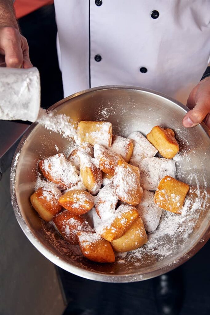 Beignets no Mardi Grass na Universal Orlando