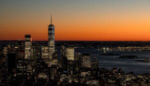 Por do sol visto de cima do Empire State Building