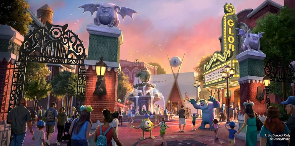Imagem ilustrativa de Monstropolis, nova área de Monstros S.A. no parque temático Disney's Hollywood Studios