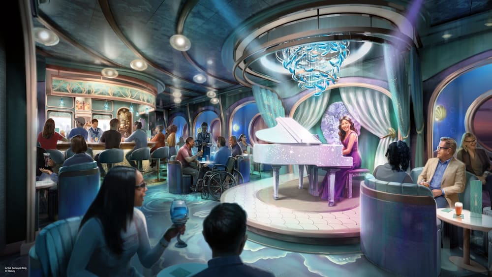 Imagem ilustrativa do bar com piano Sea Notes no Disney Believe